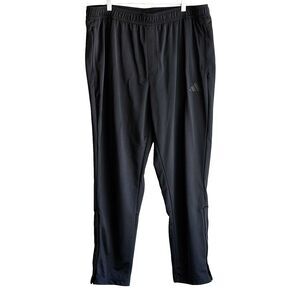 Adidas Tricot Track Pants Mens Black Tapered Zip Pocket Ankle Zip 2XL KD3638